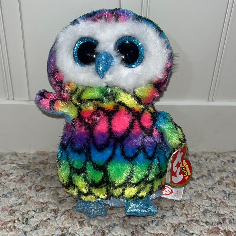 Rainbow owl Ty normal sized: ARIA